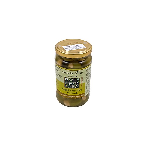 Oliven Grønne m.mandler Græsk Økologisk- 320 gr