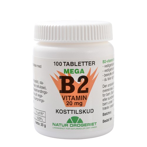 B2 vitamin 20 mg - 100 tab - Natur Drogeriet