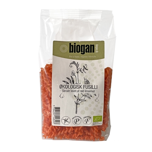 Fusilli skruer med linser Økologisk - 250 gram - Biogan