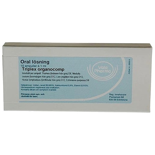Triplex organocomp - 10 Ampuller - Vala Pharma/Allergica