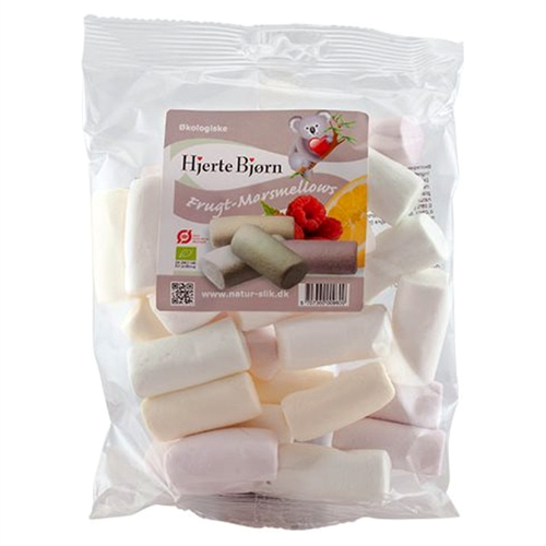 Frugt Marsmellows Økologisk - 90 gram - Hjerte Bjørn