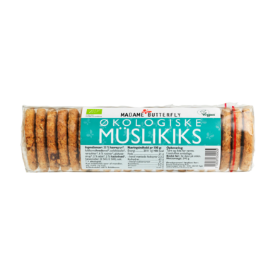 Müslikiks , Vegan, Økologisk - 240 Gram - Madame Butterfly