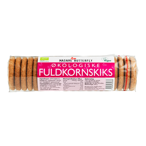 Fuldkornskiks , Økologisk - 250 Gram - Madame Butterfly