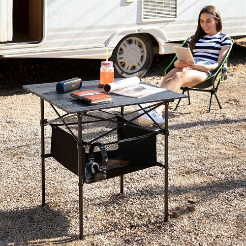 Sammenklappeligt campingbord med kurv og betræk Folble - InnovaGoods