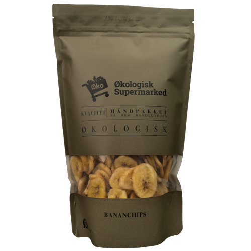 Se Bananchips Økologisk - 350 gram - Økologisk Supermarked - DISCOUNT PRIS hos Økologisk-Supermarked