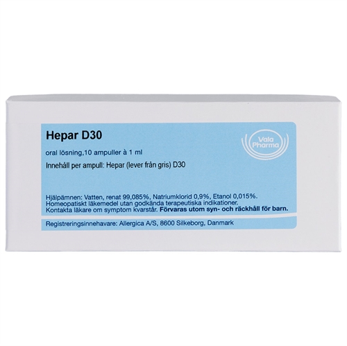 Hepar D30 - 10 ampuller - Allergica
