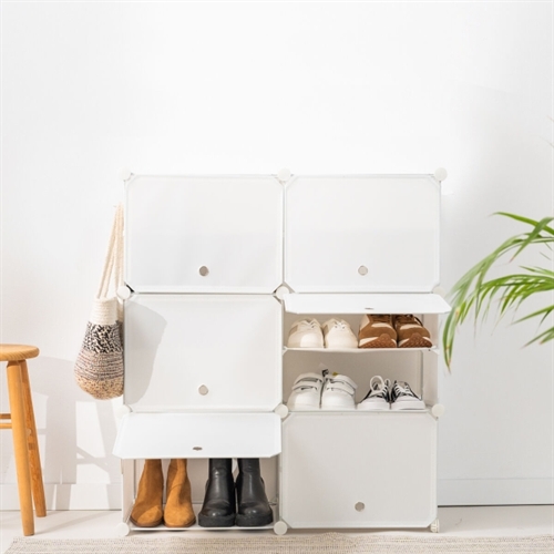 Bærbar, modulær skoholder 6 moduler Hvid - InnovaGoods 