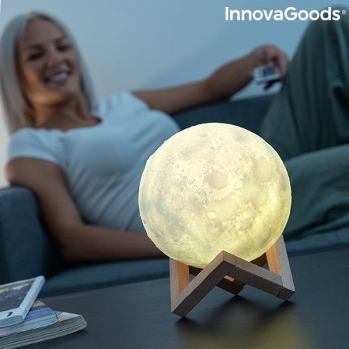 Billede af Genopladelige LED-Lampe Måne Moondy InnovaGoods hos Økologisk-Supermarked