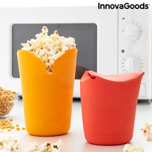 4: Sammenfoldelige silikone Popcorn Poppers Popbox (Pakke med 2) - InnovaGoods
