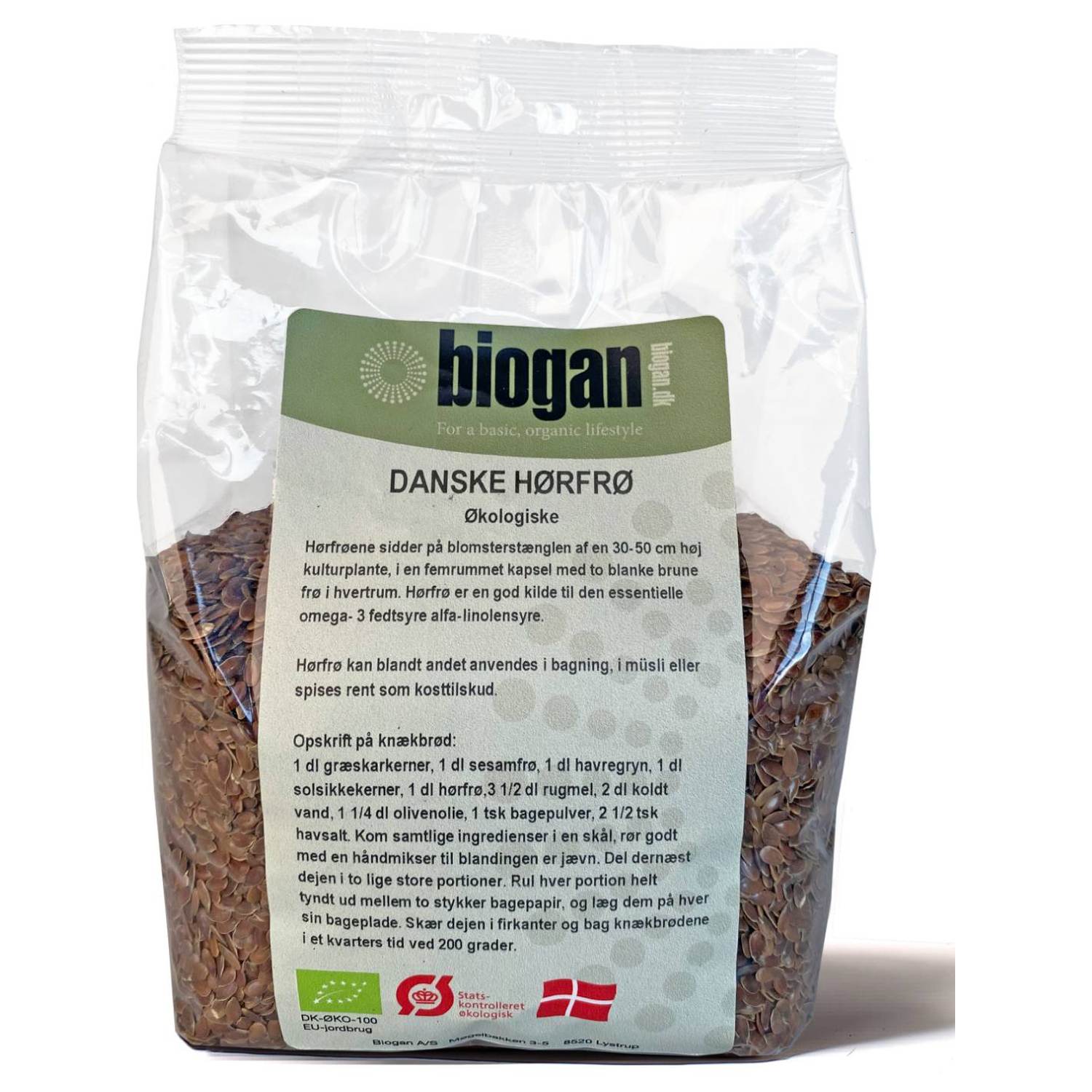 DATOVARER BEDST FØR 15.06.2026 - biogan - Økologiske danske hørfrø 1kg