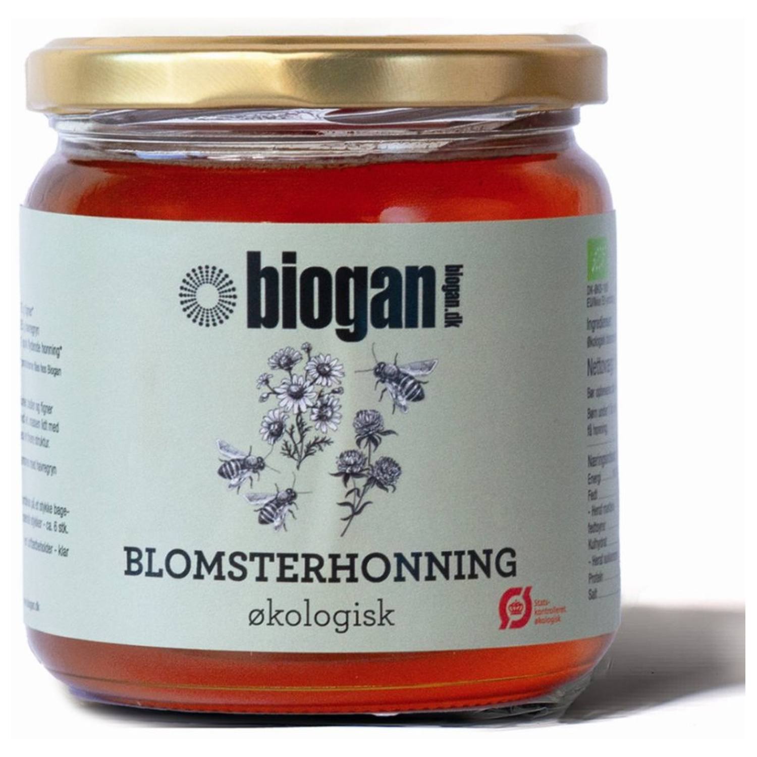 Blomster honning flydende Økologisk - 500 gr - Biogan - DISCOUNT PRIS