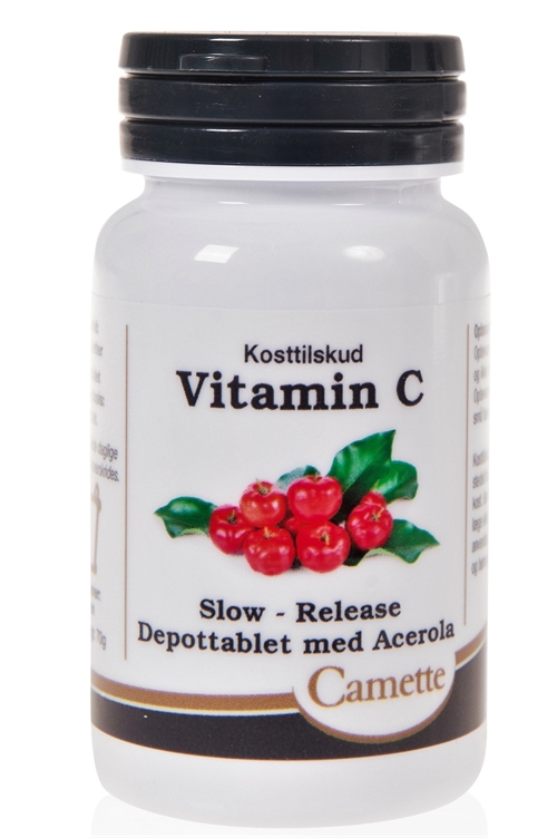 Vitamin C - slow m/acerola - 90 tabletter - Camette