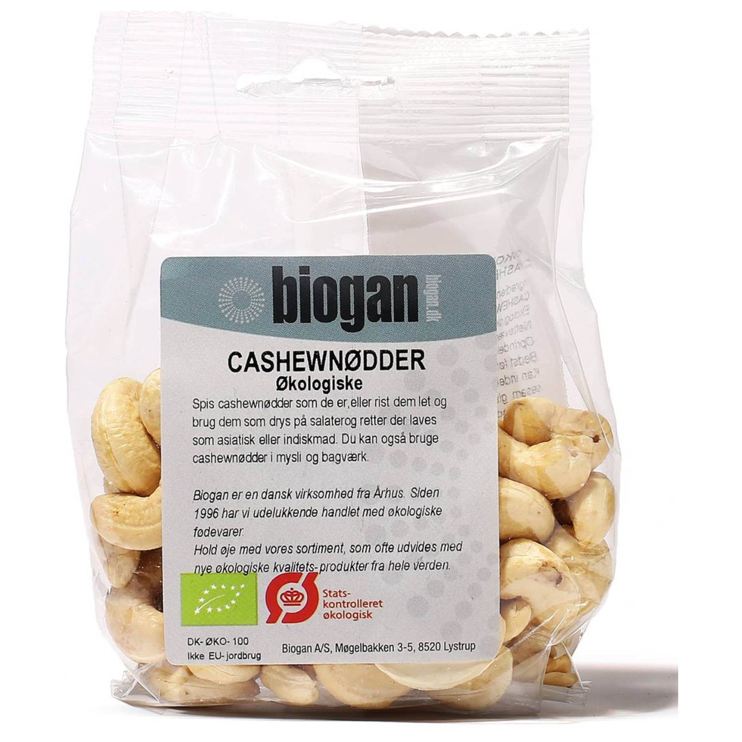 Cashewnødder Økologisk - 100 gram - Biogan