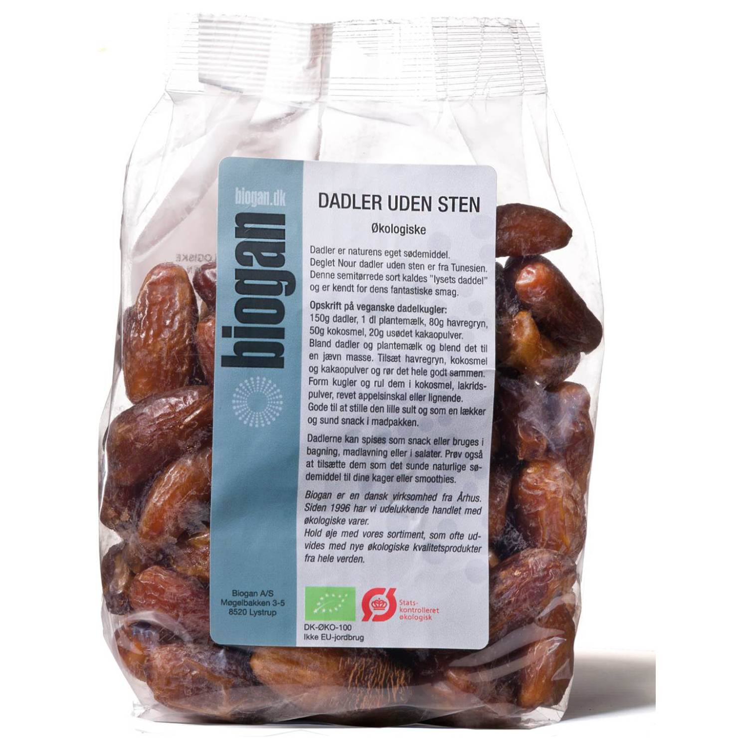 Dadler uden sten, Deglet Nour Økologisk - 500 gram - Biogan - DISCOUNT PRIS