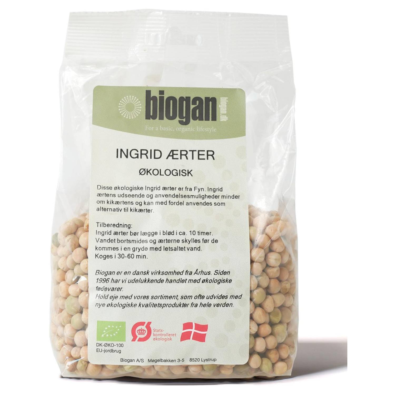 Danske Ingrid ærter Økologisk - 500 gram - Biogan