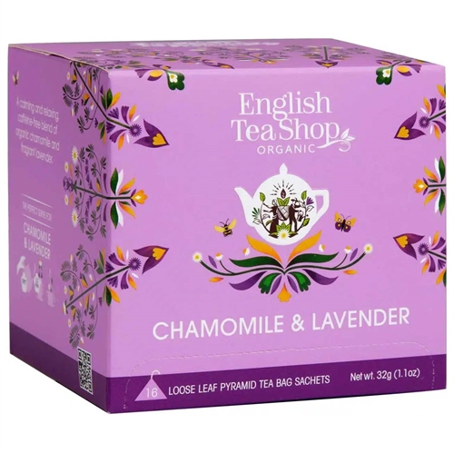 Chamomile & Lavender Tea Økologisk - 16 pyramideposer - English Tea Shop - Mindst holdbar til : 04-04-2027