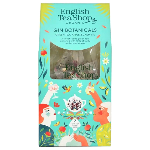Gin Botanicals grøn te, æble og jasmin - 7 pyramideposer - English Tea Shop - Mindst holdbar til : 05-02-2027