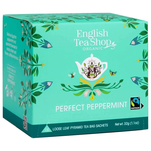 Perfect Peppermint Tea Økologisk - 16 pyramideposer - English Tea Shop - Mindst holdbar til : 04-07-2027