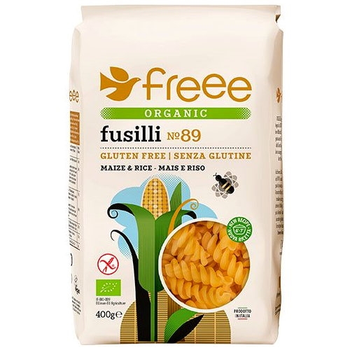 Majs & Ris Fusilli Pasta glutenfri, Økologisk - 400 gr - Doves