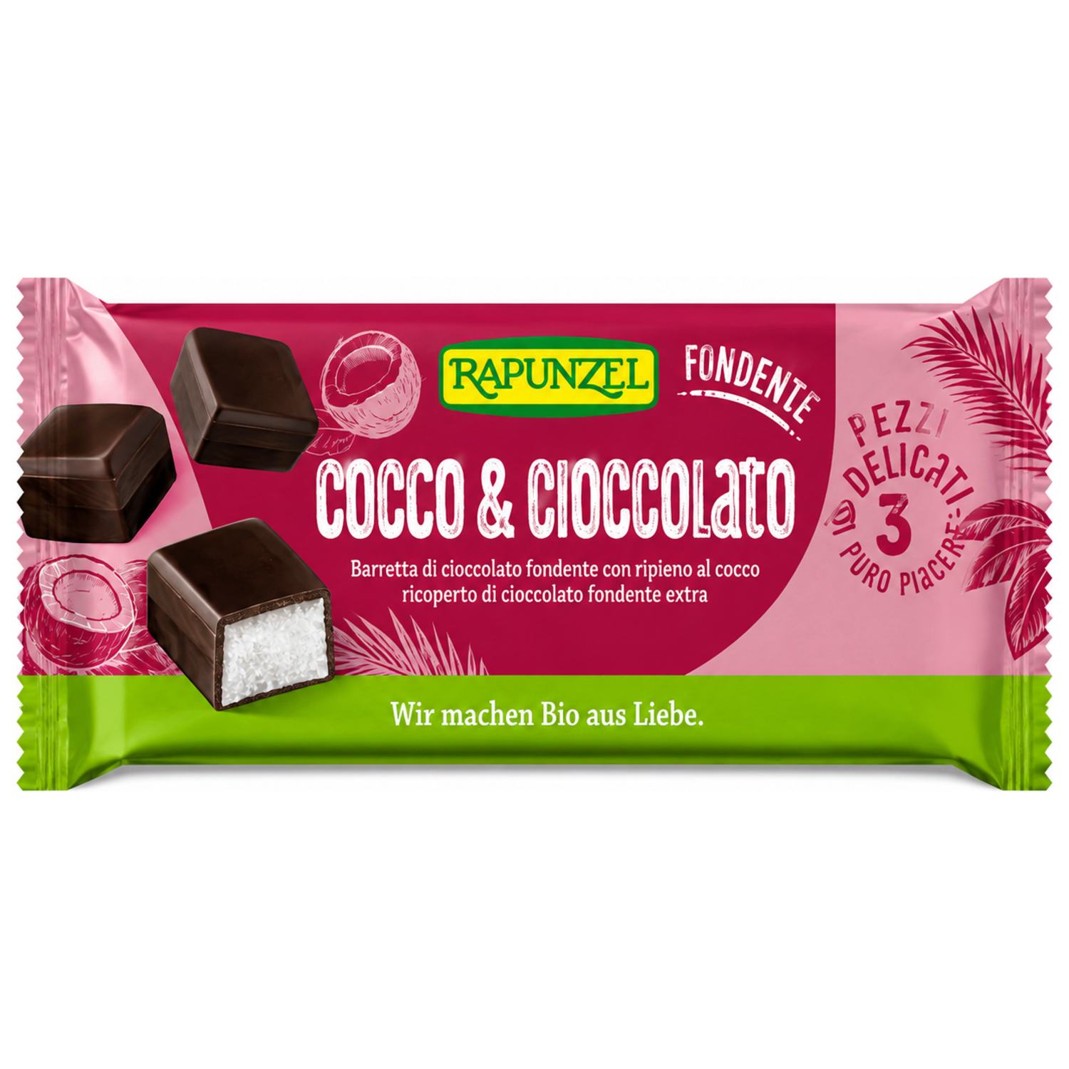 Kokos chokolade bites - 50 g - Rapunzel - Mindst holdbar til : 06-12-2026