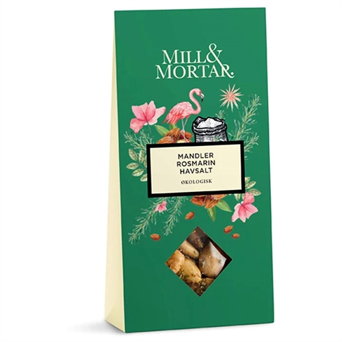 Mandler m. rosmarin & havsalt økologisk - 100 gram - Mill & Mortar