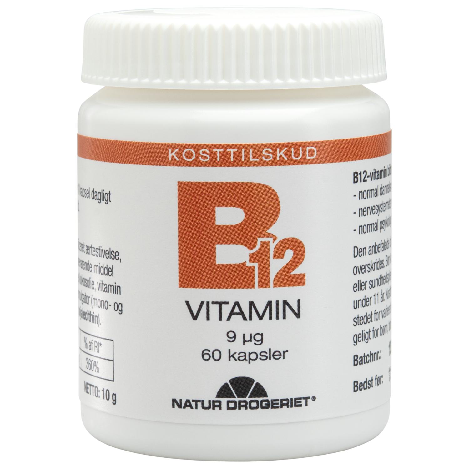 Billede af B12 vitamin 9 ug - 60 kap - Natur Drogeriet