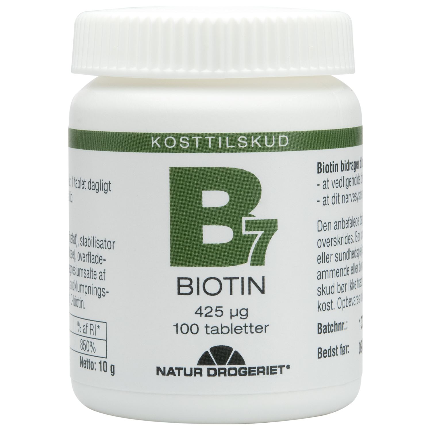 Billede af Biotin B7 - 100 tab - Natur Drogeriet