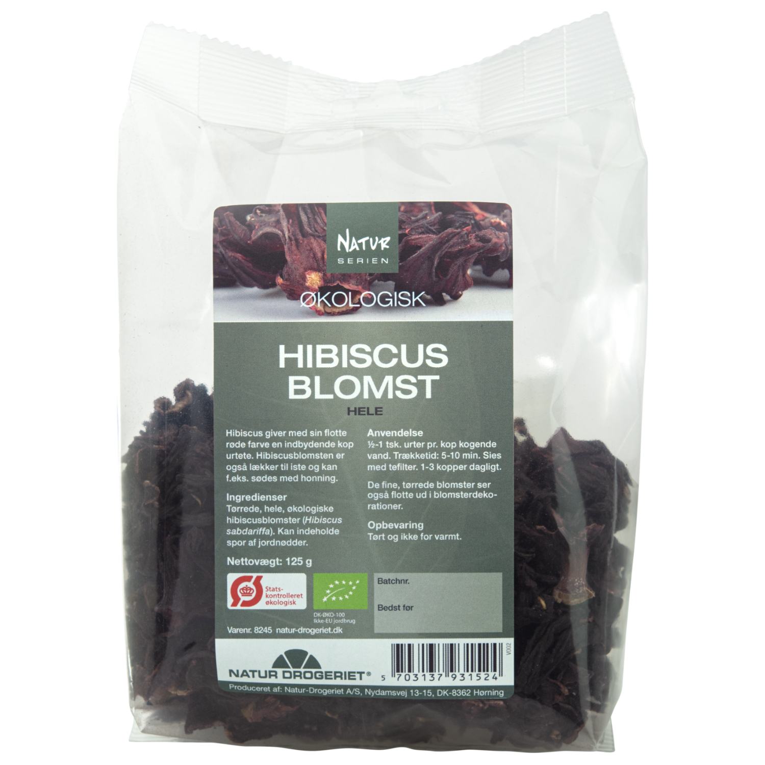 Hibiscus hel Økologisk - 125 gram - Natur-Drogeriet