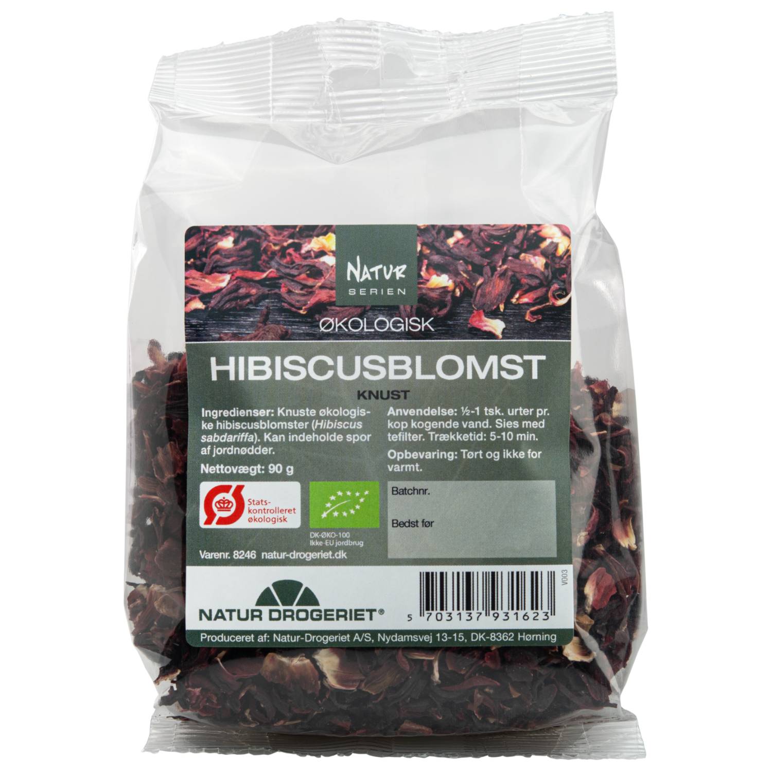 Hibiscus knust Økologisk - 90 gram - Natur Drogeriet