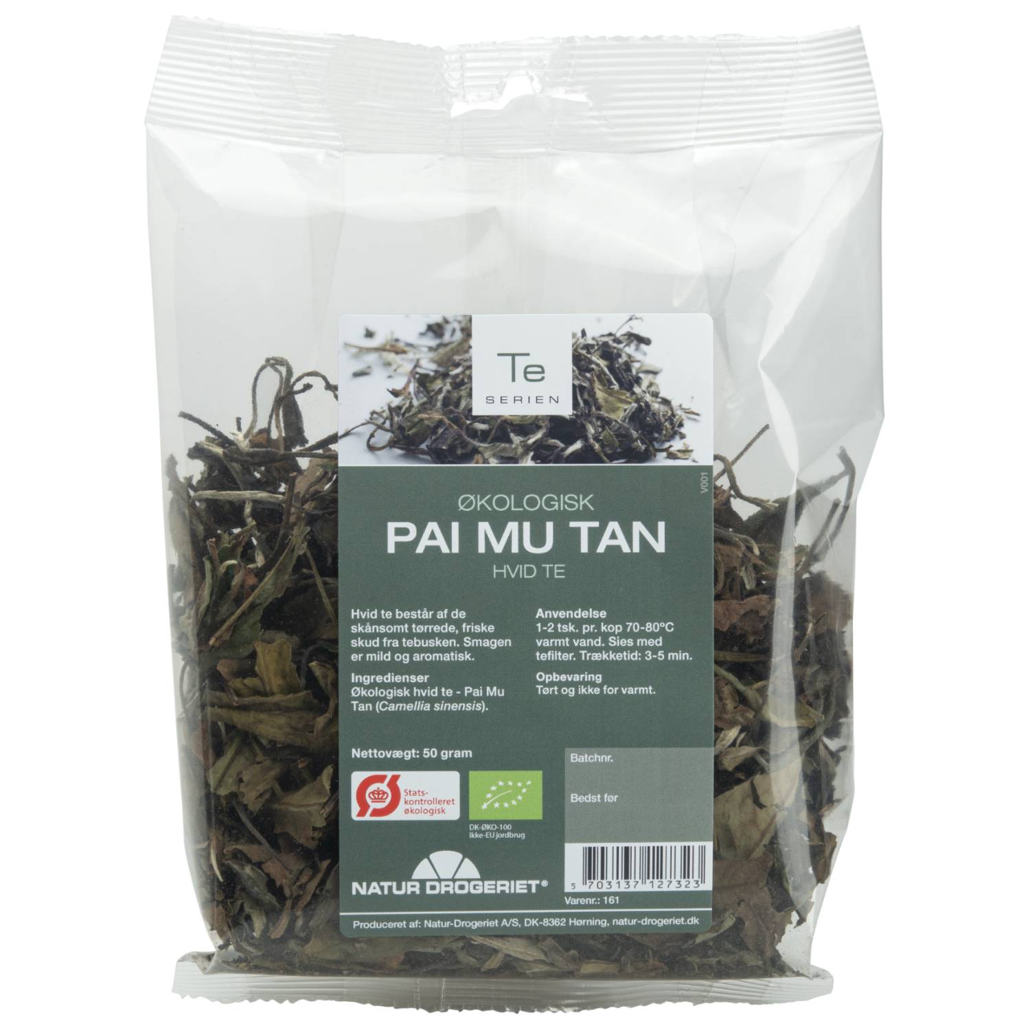 Hvid the Økologisk(Pai Mu Tan) - 50 gr - Natur Drogeriet