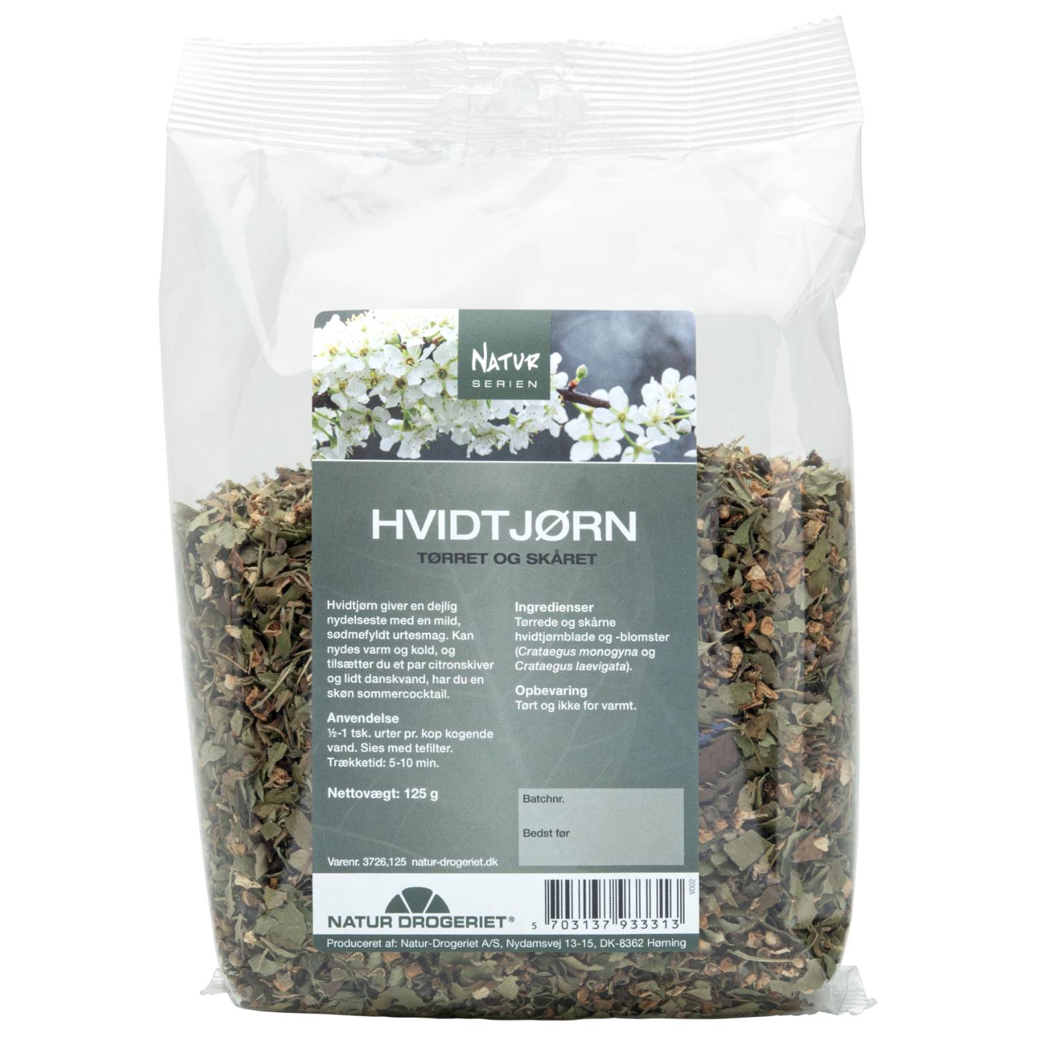 ND Hvidtjørnblade m. blomst • 125 g.