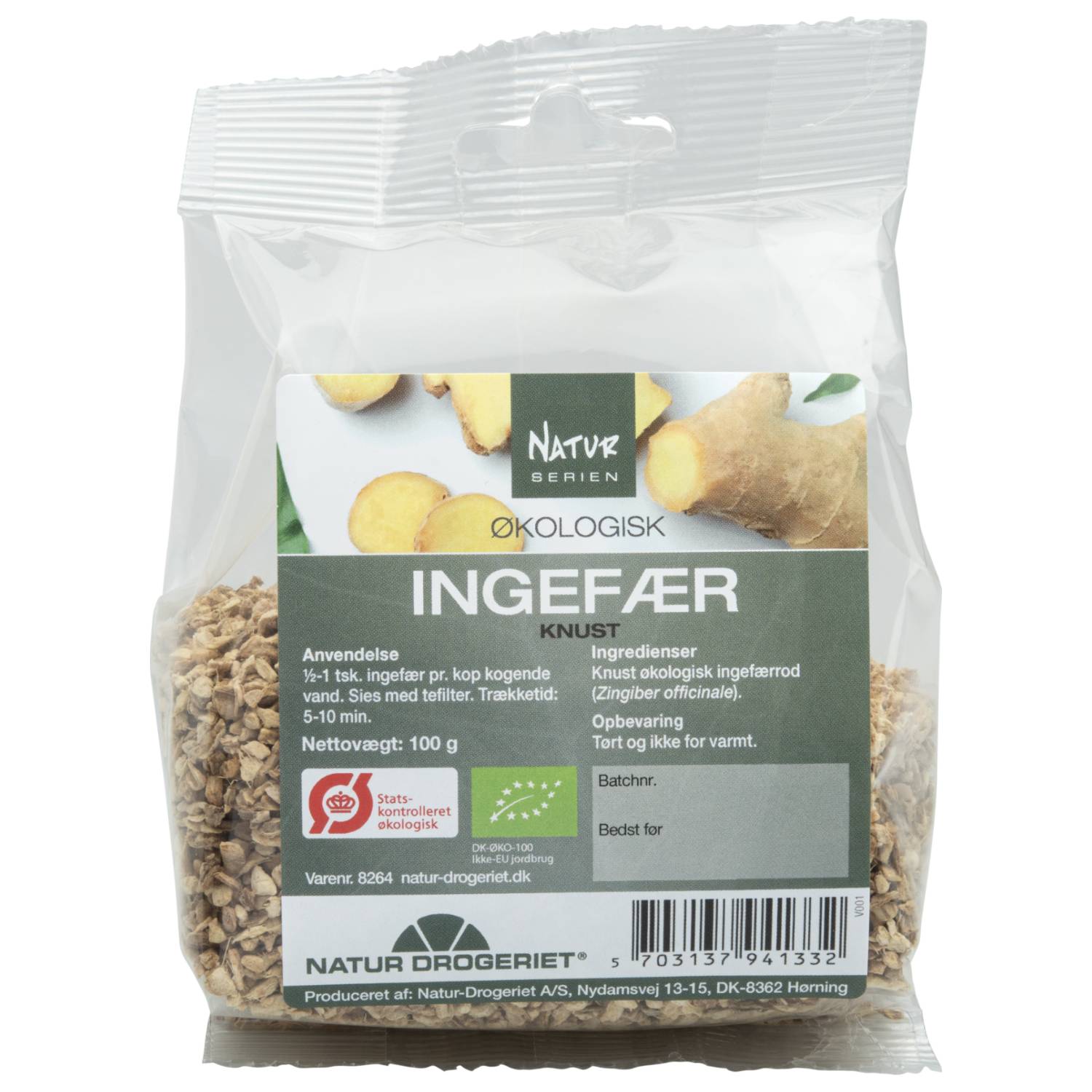 Ingefær knust Økologisk - 100 gram - Natur-Drogeriet