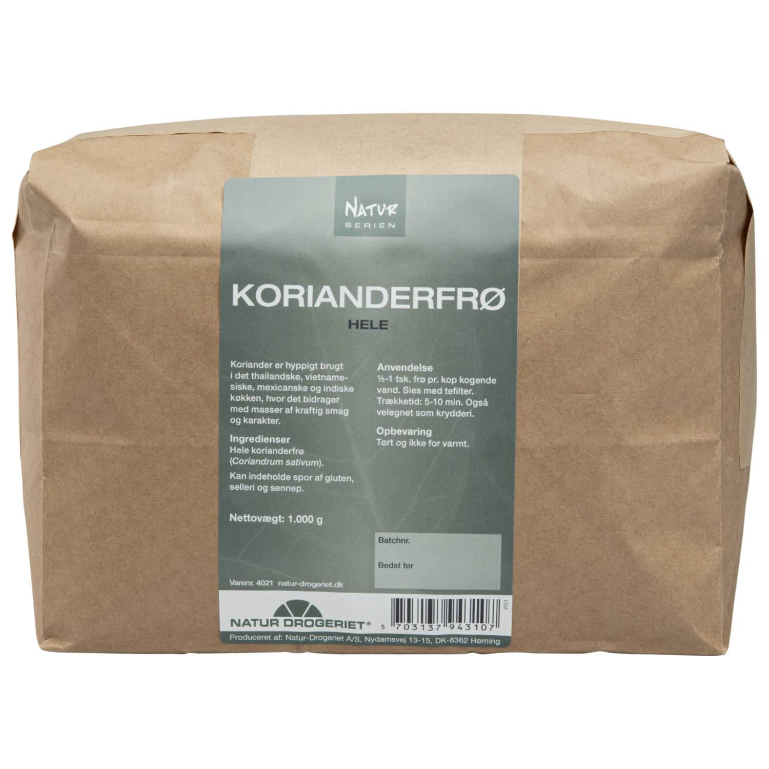 Korianderfrø hel - 1 kg - Natur Drogeriet