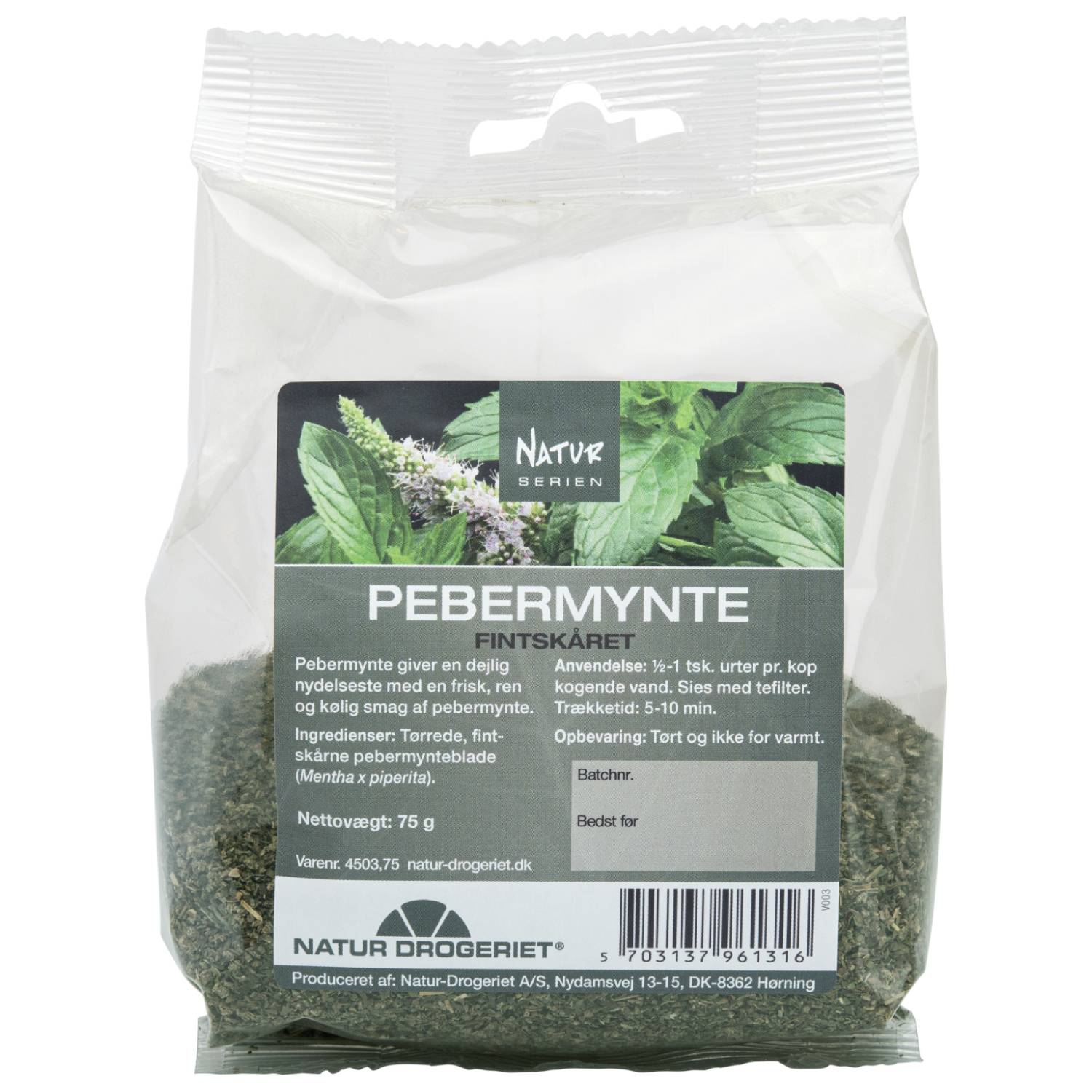 Pebermynte fint skåret - 75 gram - Natur Drogeriet