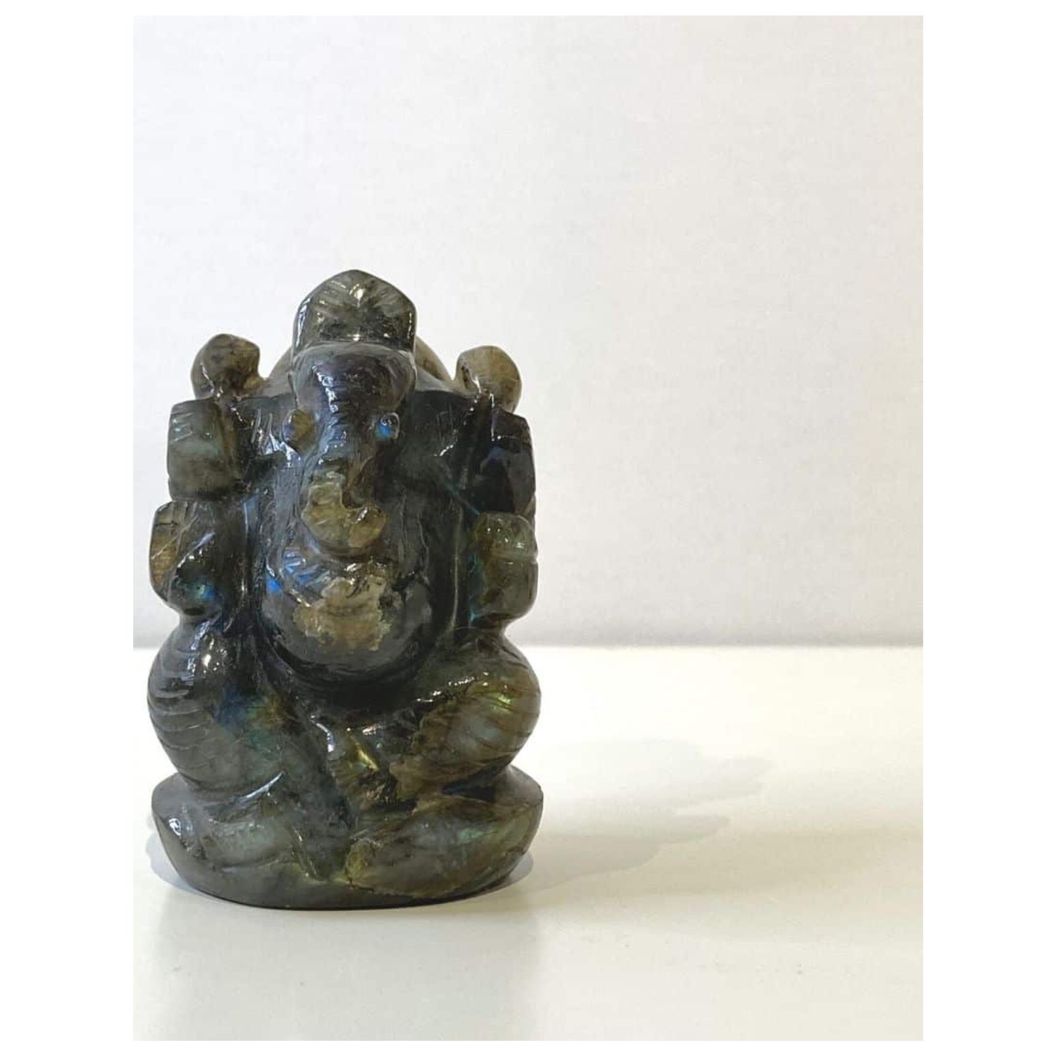 Ganesha Statue Labradorit - 1 stk - 108 Blessings