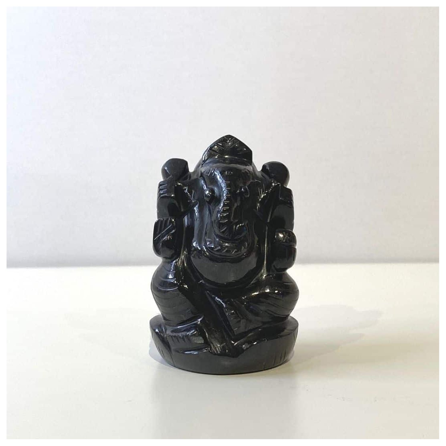 Ganesha Statue Sort Obsidian - 1 stk - 108 Blessings