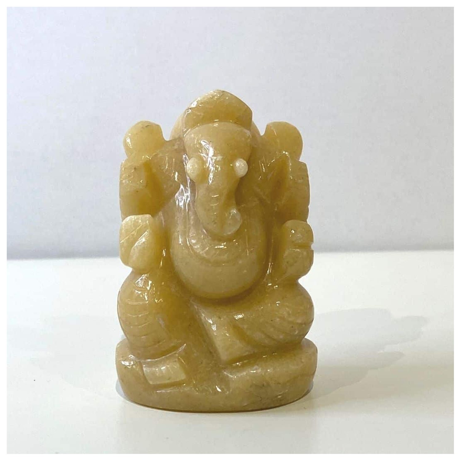 Ganesha Statue Gul Aventurin - 1 stk - 108 Blessings