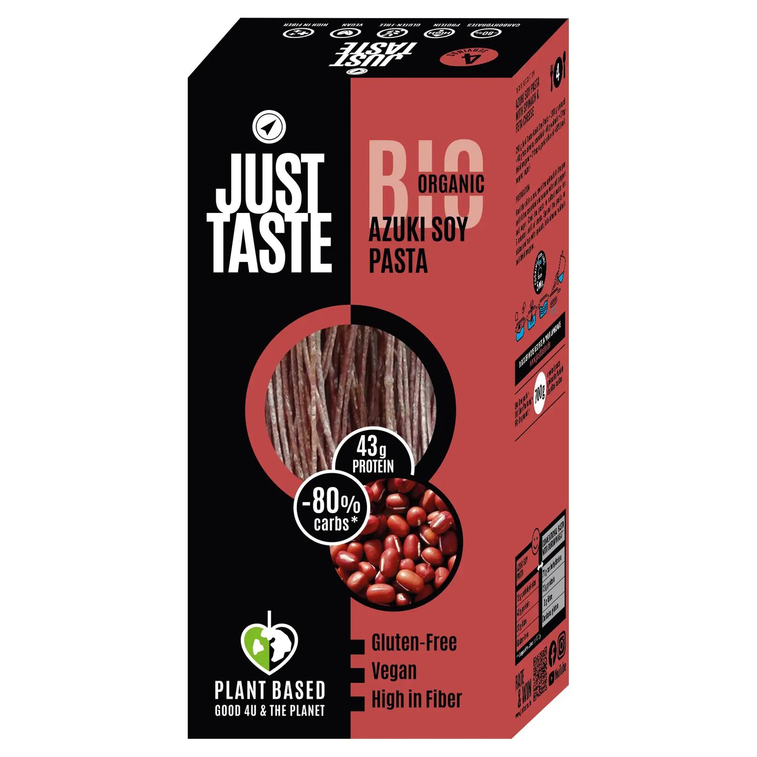 Azuki/Soja Pasta Økologisk - 250 gram - Just Taste