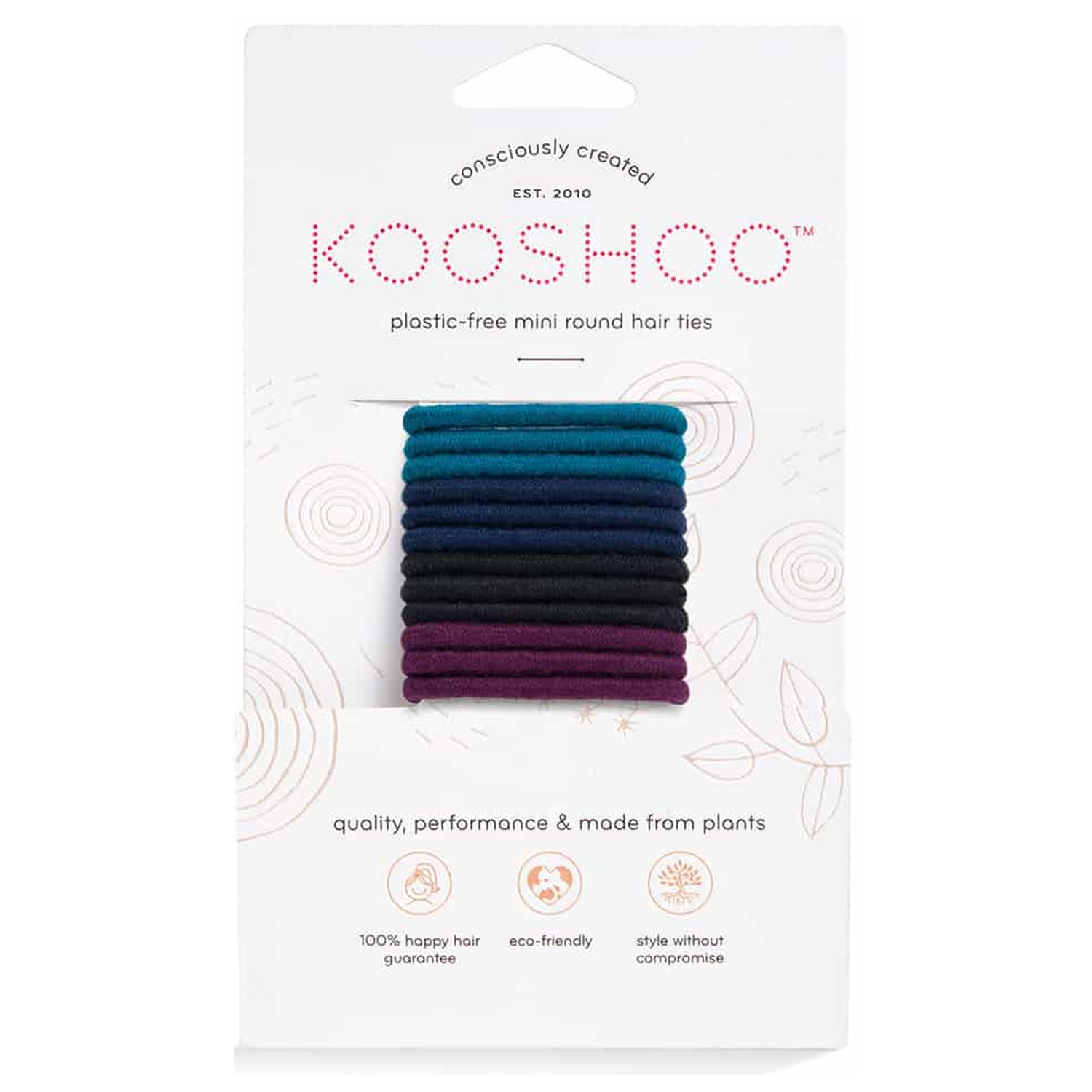 Hårelastikker Mini Dark Hues Økologisk - 12 stk - Kooshoo