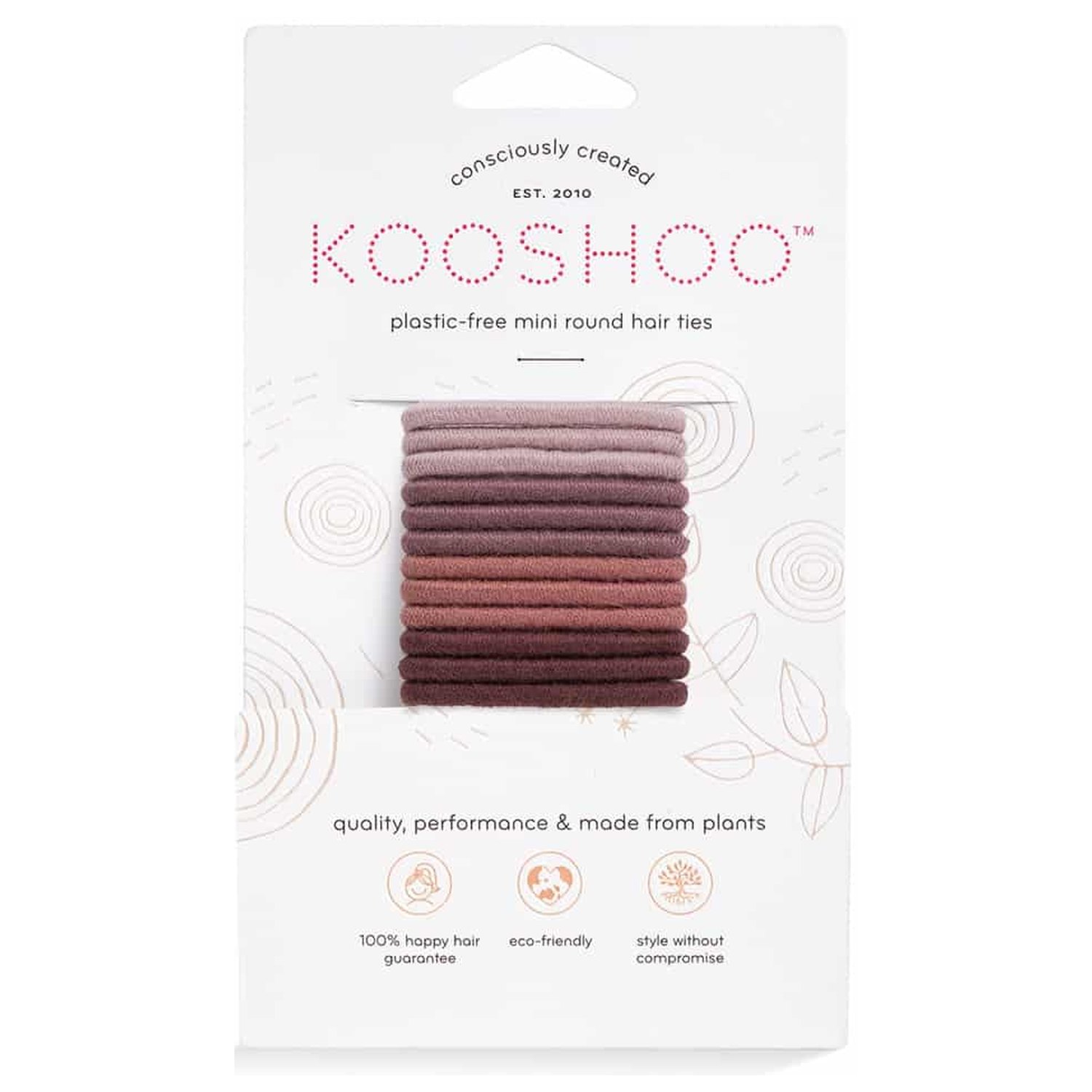 Hårelastikker Mini Earth Tints Økologisk - 12 stk - Kooshoo