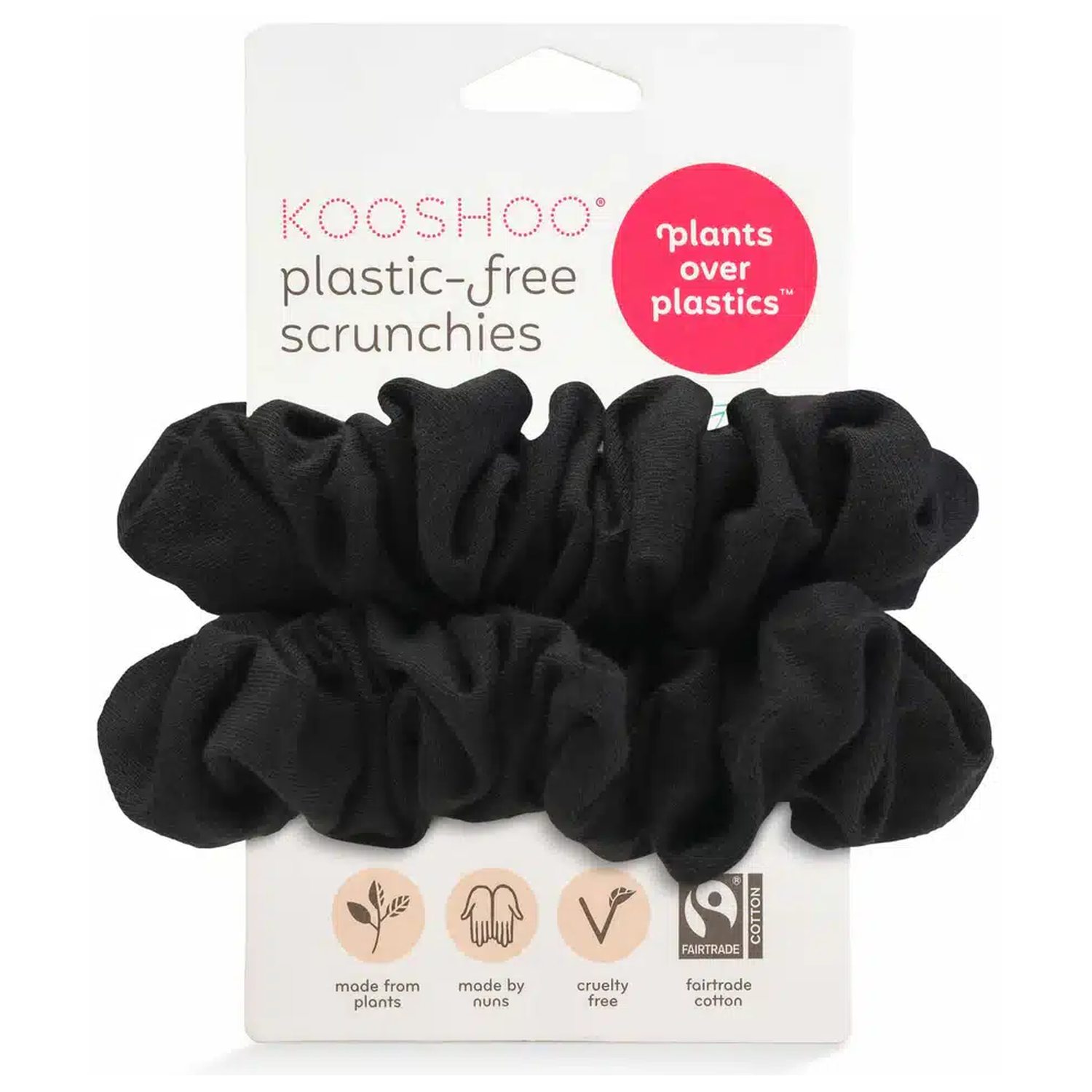 Hår Scrunchie Sort Økologisk - 2 stk - Kooshoo