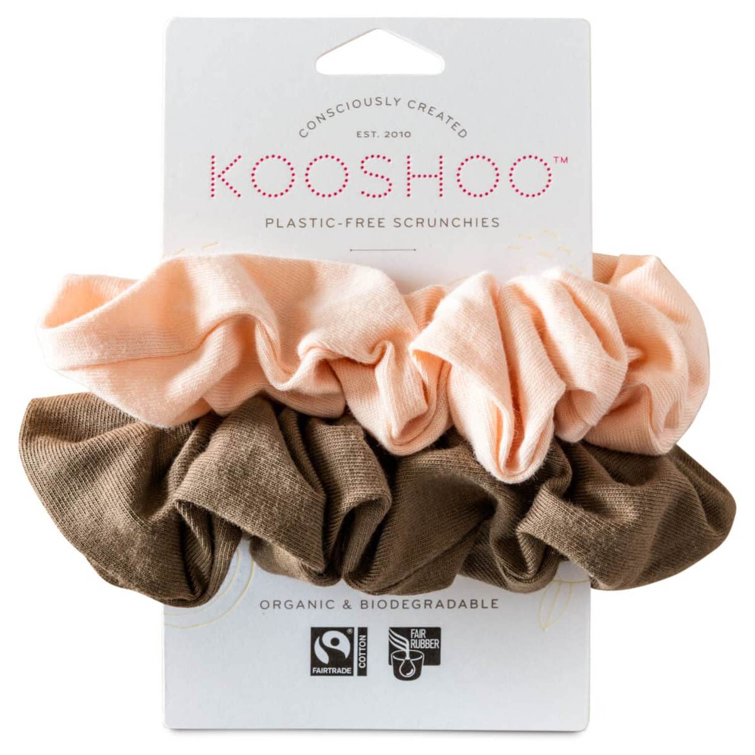 Hår Scrunchie Fersken Valnød Økologisk - 2 stk - Kooshoo