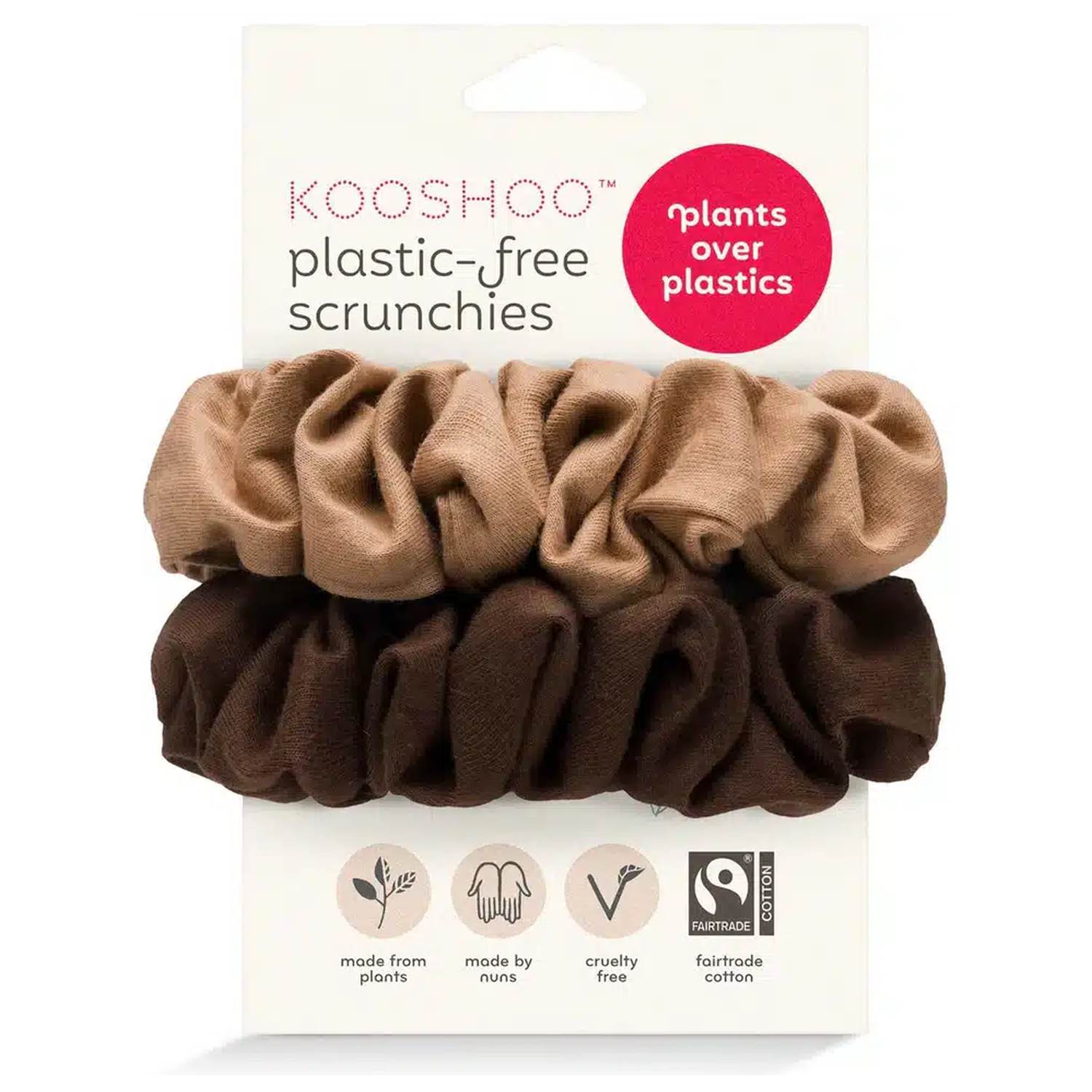 Hår Scrunchie Macchiato Brown Økologisk - 2 stk - Kooshoo