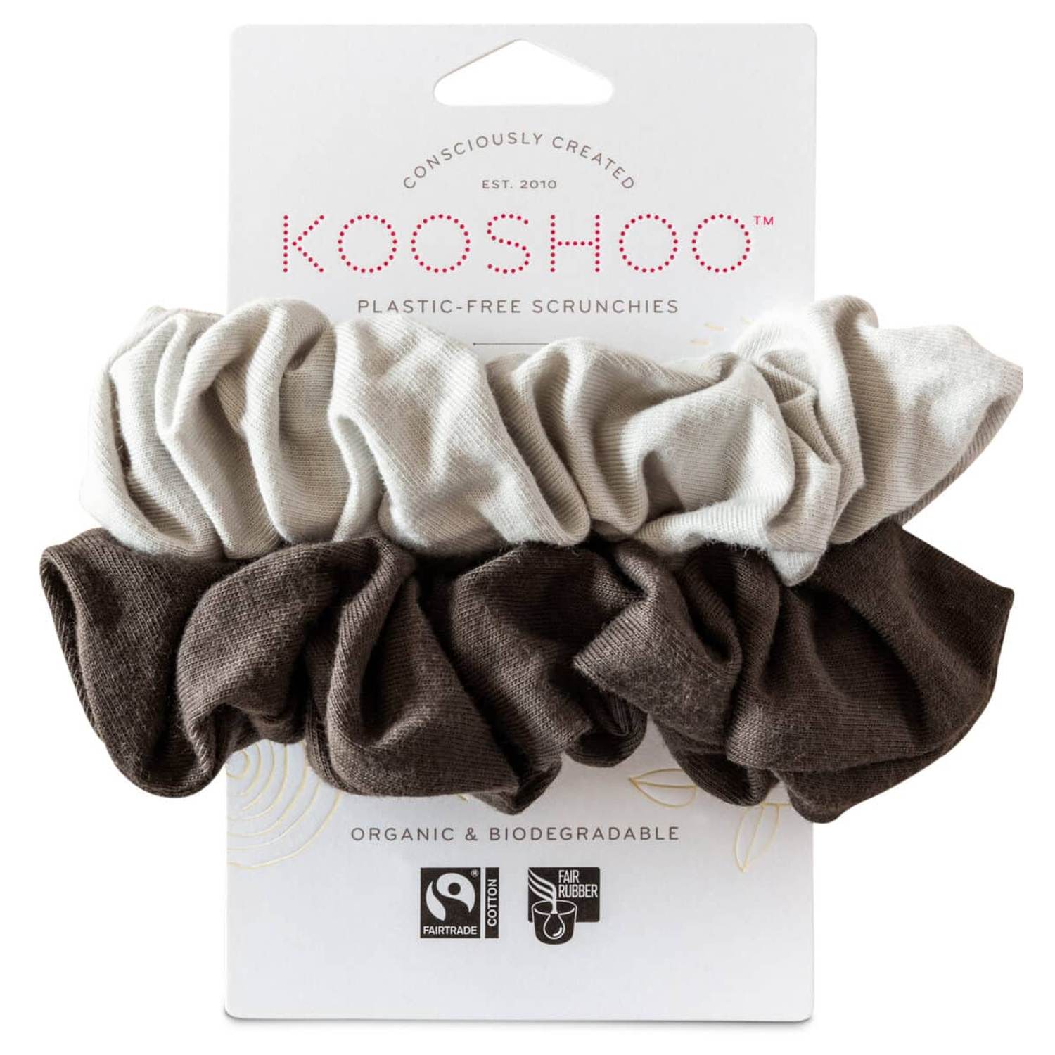 Hår Scrunchie Lys- Mørkegrå Økologisk - 2 stk - Kooshoo