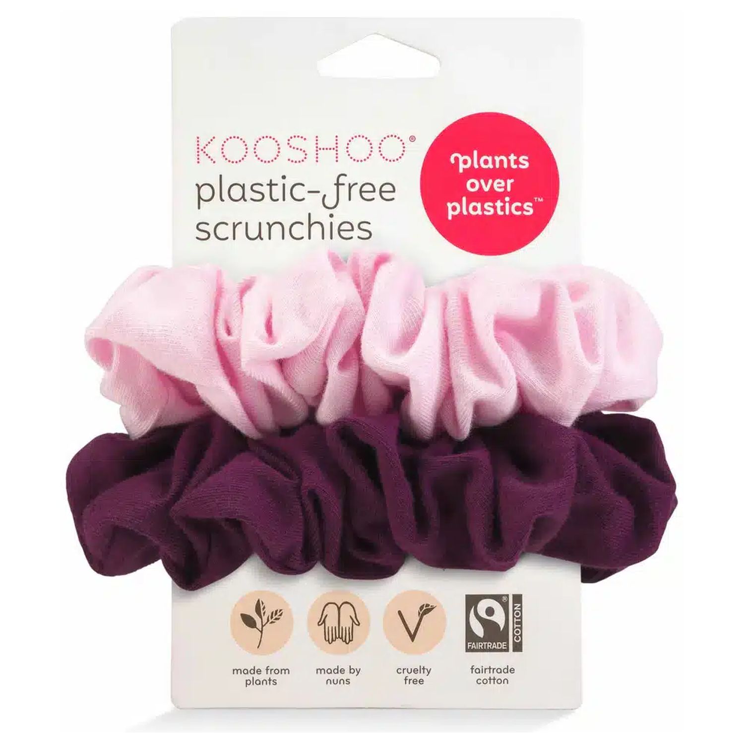 Hår Scrunchie Pink Beet Økologisk - 2 stk - Kooshoo