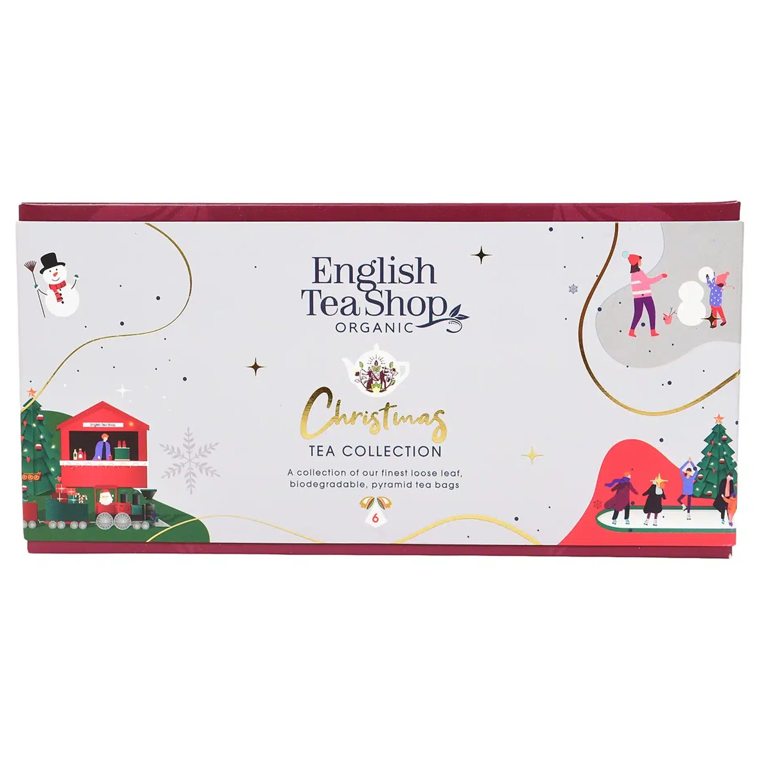 Gaveæske Christmas Tree Collection med Hank Økologisk - 6 breve - English Tea Shop