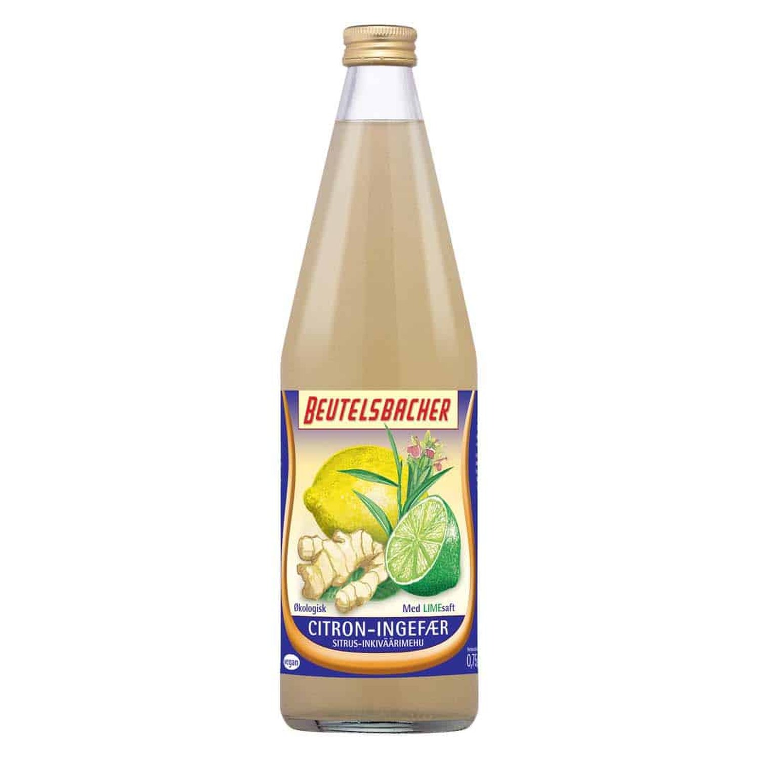 Citron-Ingefær Limonadedrik Økologisk - 750 ml - Beutelsbacher