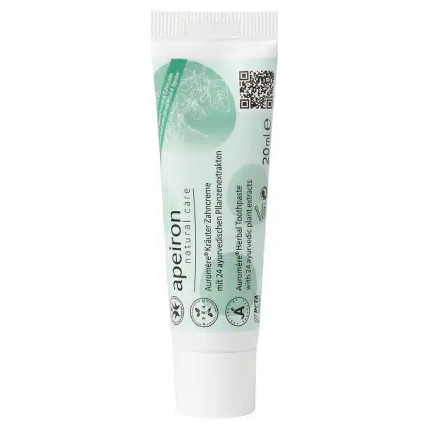 Ayurvedisk Urtetandpasta uden Fluor Rejsestørrelse - 20 ml - Apeiron