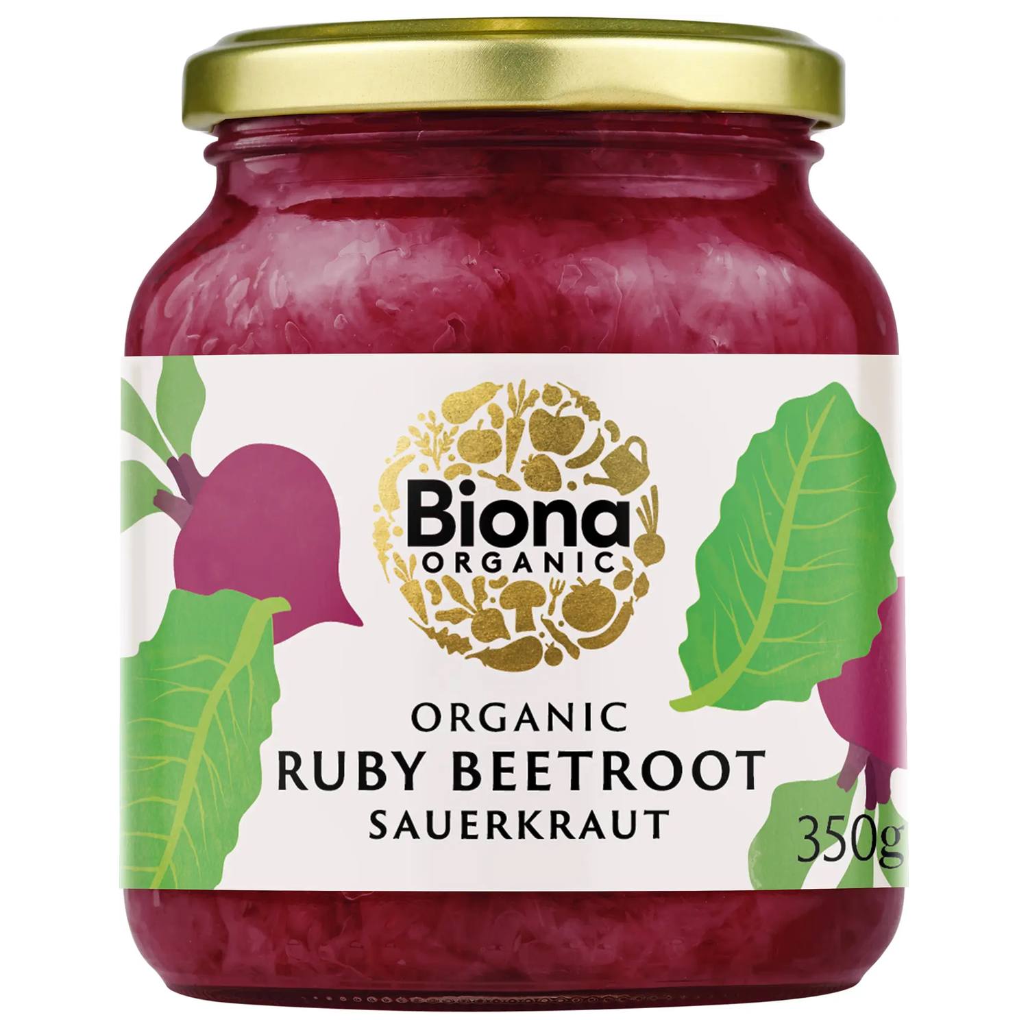 Sauerkraut m. rødbede Økologisk - 350 gram - Biona Organic