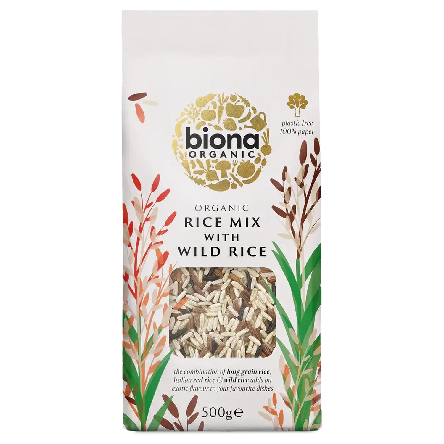 Vild Risblanding Brune, Røde & Vilde Ris Økologisk - 500 gram - Biona